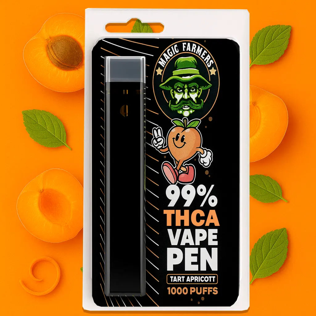 Köp THCA vape Tart Apricot – 99 % från Magic Farmer, laglig i Sverige