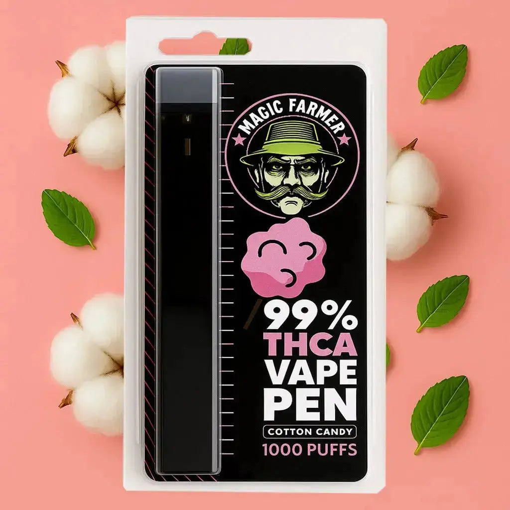 Köp THCA vape Cotton Candy – 99 % engångsvape, laglig i Sverige