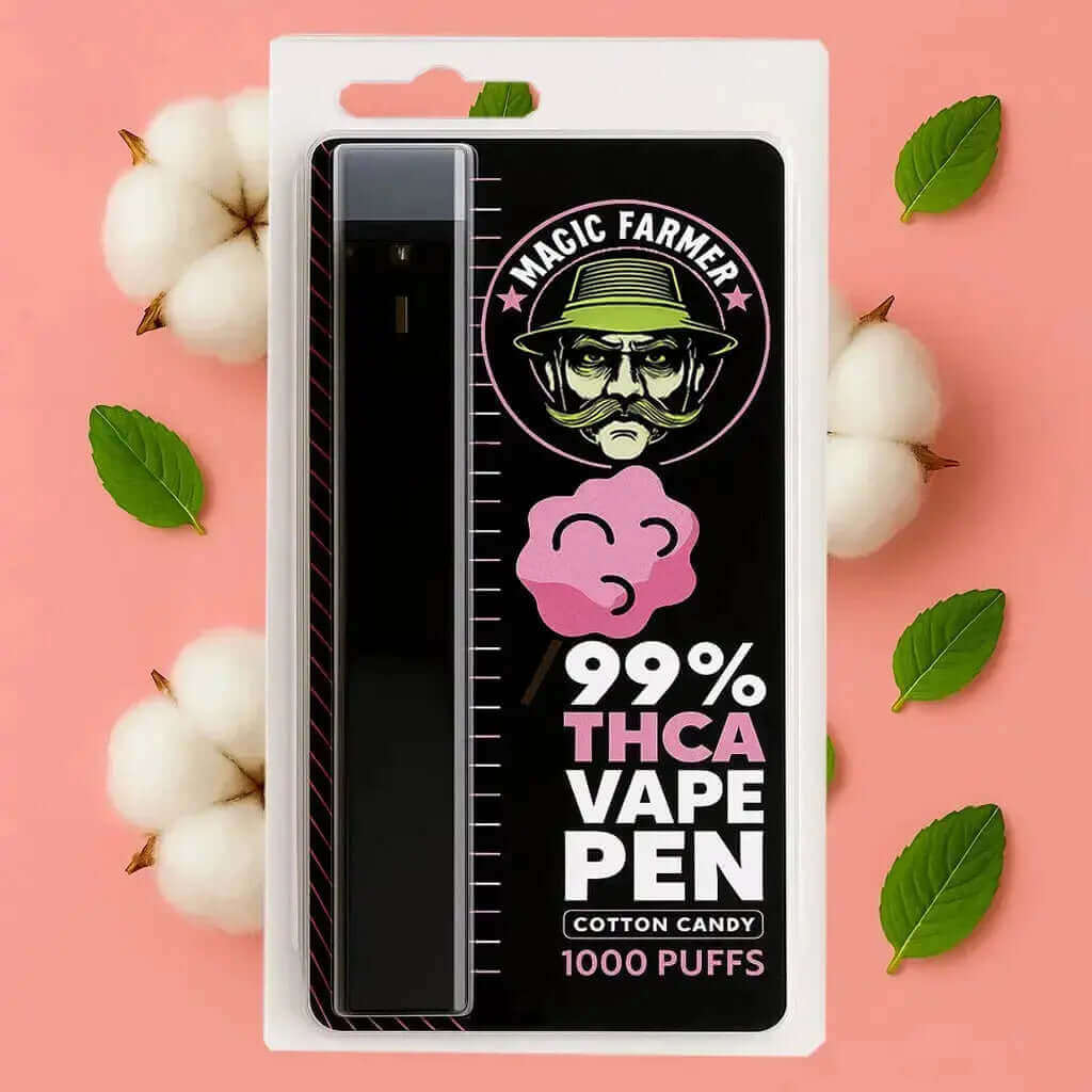 Köp THCA vape Cotton Candy – 99 % engångsvape, laglig i Sverige