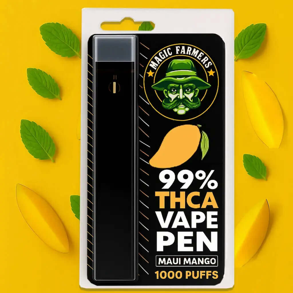 Köp THCA vape Maui Mango – 99 % engångsvape, laglig i Sverige