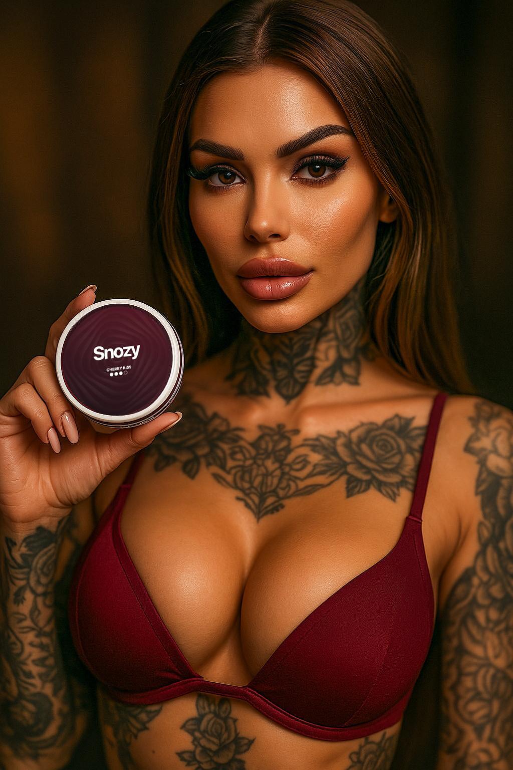 Snozy Cherry Kiss – nikotinfritt snus med smak av körsbär och funktionella ingredienser
